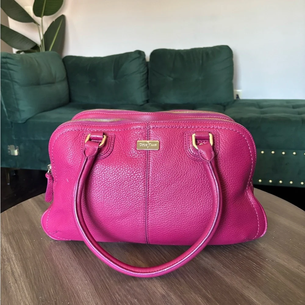 Cole Haan Leather Tote in Hot Pink - Picture 3 of 16